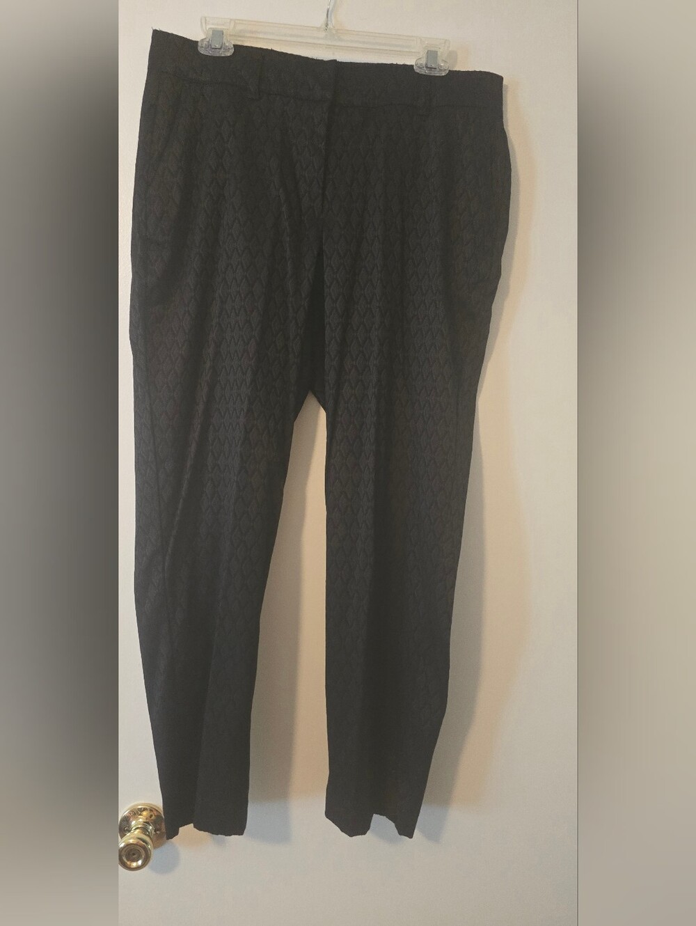 Lane Bryant The Allie Textured Diamond Jacquard Dress Pants Black Size 14